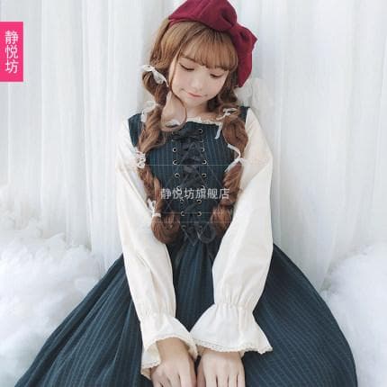 チェック編み込みワンピース