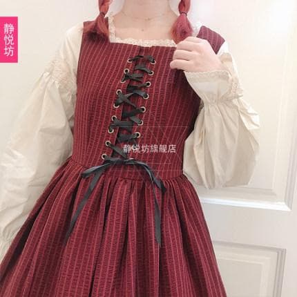 チェック編み込みワンピース