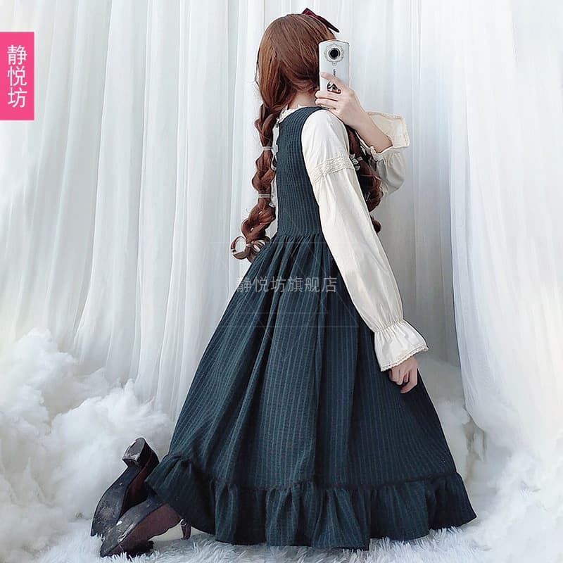 チェック編み込みワンピース