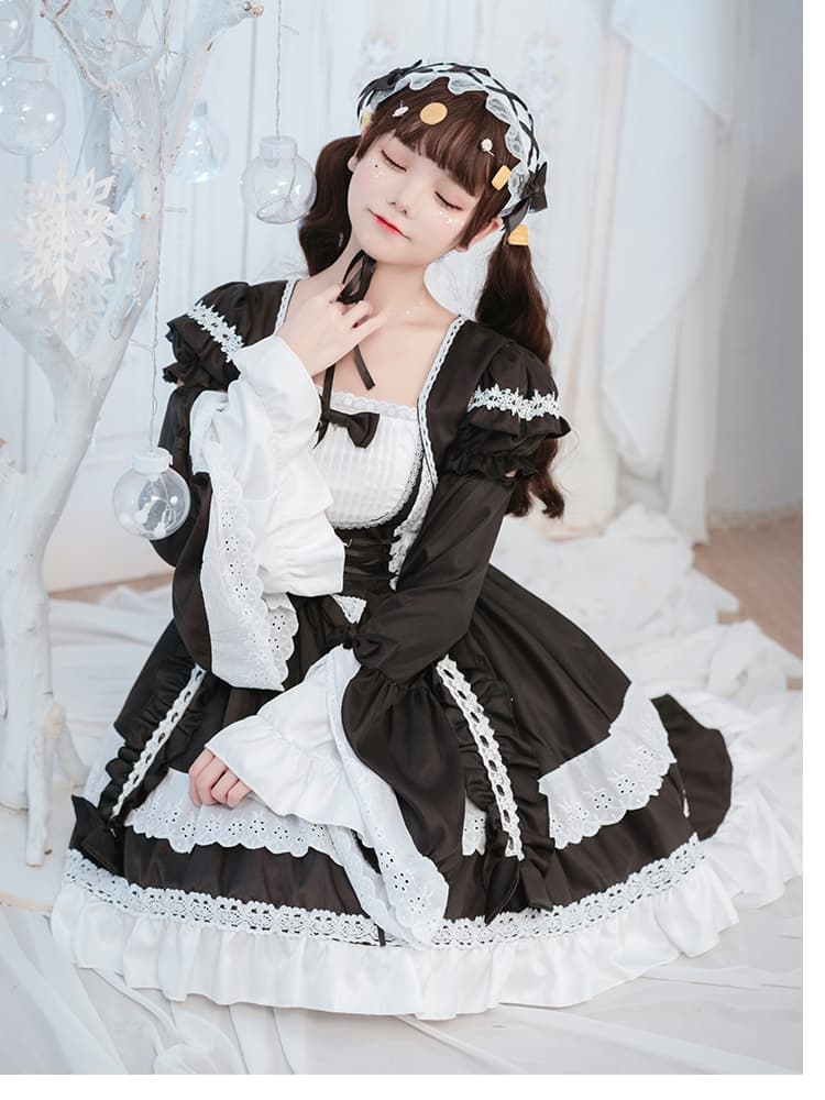 ロリータファッション【ゴスロリ】メイド風ワンピース