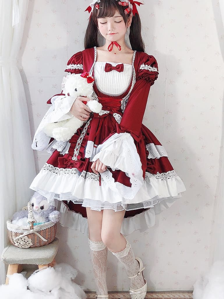 ロリータファッション【ゴスロリ】メイド風ワンピース