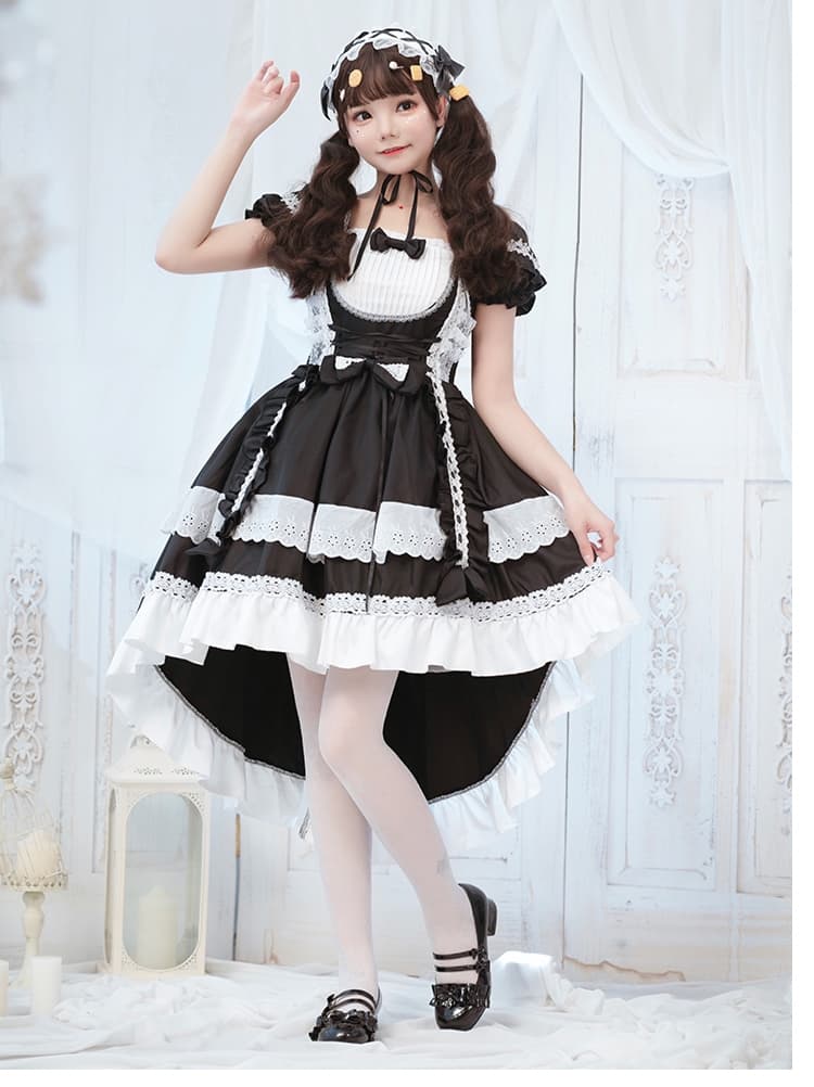 ロリータファッション【ゴスロリ】メイド風ワンピース