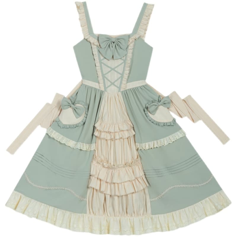 ロリータファッション 【クラシカルロリータ】ホワイトフリルプリンセスワンピース