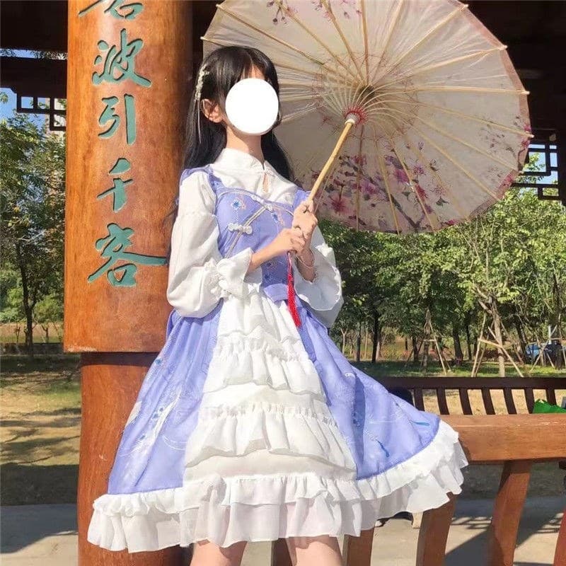 【中華ロリータ】チャイニーズ白鳥ワンピース