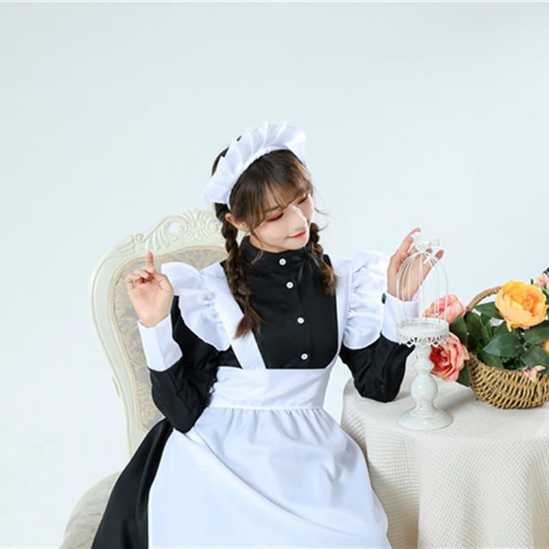 ロリータファッション【ゴスロリ】大人のメイド風ワンピース